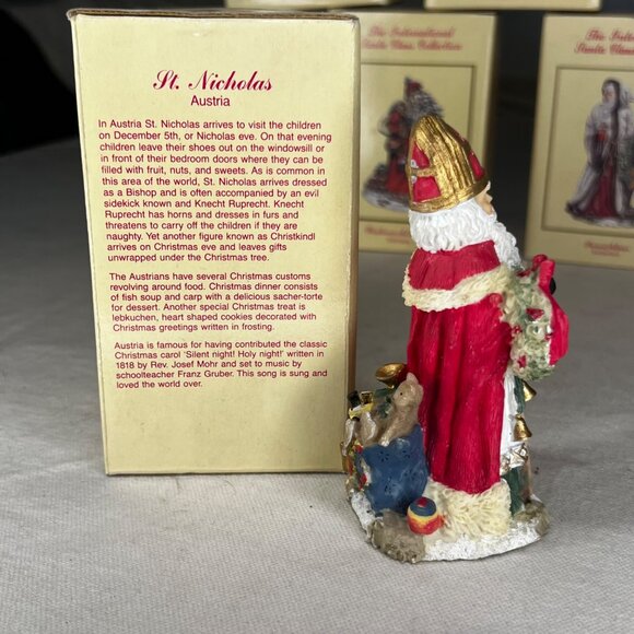 The International Santa Claus Collection St. Nicholas Figurine Austria 1995 Box - Picture 5 of 9